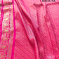 Peach Leaf Pattern Brocade Meenakari Border Banarasi Silk Saree