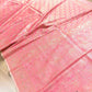 Baby Pink Jamewar Brocade Floral Banarasi Silk Saree