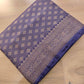 Midnight Sky Blue Resham Silk Brocade Antique Zari Weaved Banarasi Saree