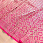 Rani Pink Brocade Weaved Banarasi Mashru Silk Saree