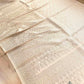 Off White Brocade Weaved Banarasi Mashru Silk Saree