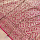 Burgundy Brocade Weaved Banarasi Mashru Silk Big Border Saree