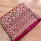 Burgundy Brocade Weaved Banarasi Mashru Silk Big Border Saree