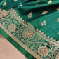 Green Buti Weaved Banarasi Mashru Silk Floral Border Saree