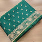 Green Buti Weaved Banarasi Mashru Silk Floral Border Saree