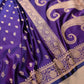 Purple Buti Weaved Banarasi Mashru Silk Floral Border Saree