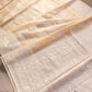 Pastel Peach Thread Work Floral Design Embroidered Organza Saree
