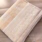 Pastel Peach Thread Work Floral Design Embroidered Organza Saree