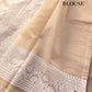 Pastel Peach Thread Work Floral Design Embroidered Organza Saree