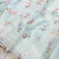 Pastel Blue Multicolor Thread Work Rose Design Embroidered Organza Saree