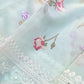 Pastel Blue Multicolor Thread Work Rose Design Embroidered Organza Saree