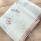 Pastel Blue Multicolor Thread Work Rose Design Embroidered Organza Saree