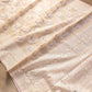 Pastel Peach Thread Work Floral Design Embroidered Organza Saree