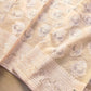 Pastel Peach Thread Work Floral Design Embroidered Organza Saree