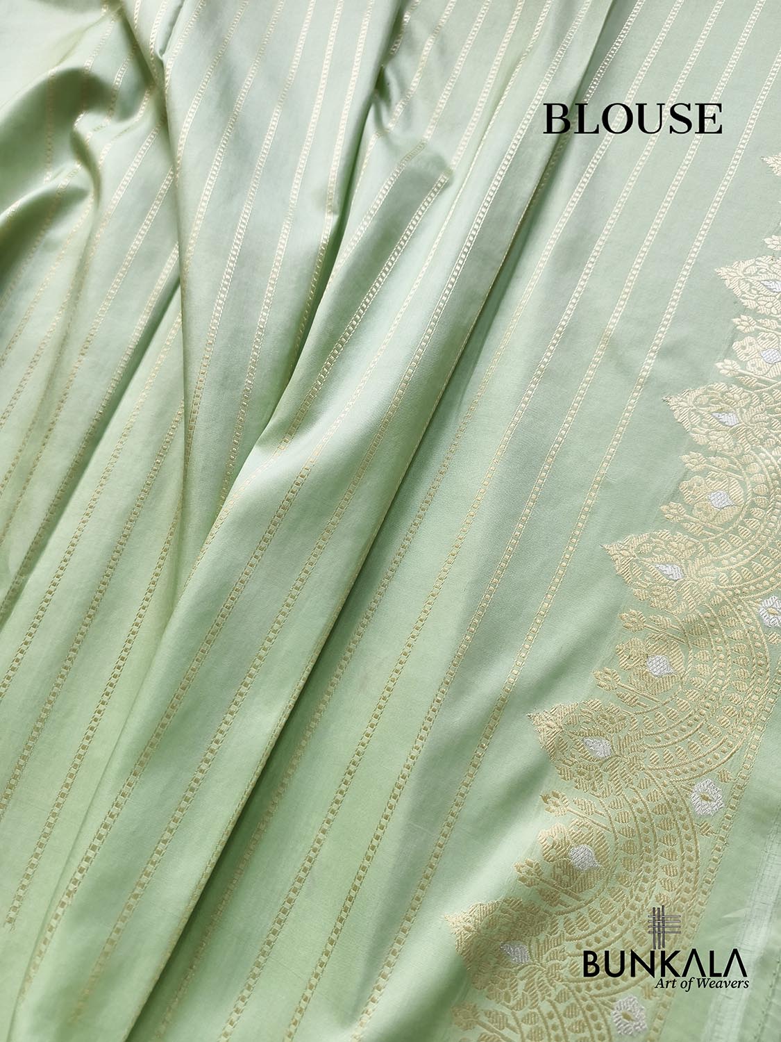 English Green Handweaved Kadwa Jaal Jangla Meenakari Banarasi Pure Katan Silk Saree