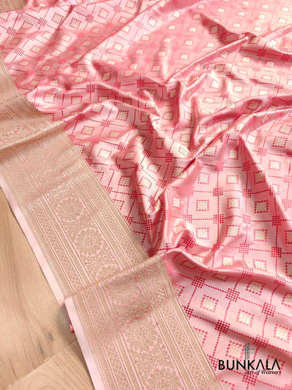Light Pink Mashru Silk Banarasi Saree