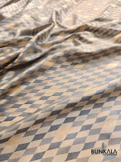 Grey Mashru Silk Banarasi Saree