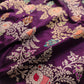 Purple Kadwa Handweaved Pure Katan Silk Meenakari Banarasi Saree
