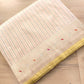 Beige Pure Katan Silk Meenakari Geometrical Design Resham Tanchui Body Handloom Banarasi Saree