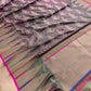 Pink and Green Peacock Motifs Banarasi Pure Katan Silk Handloom Saree