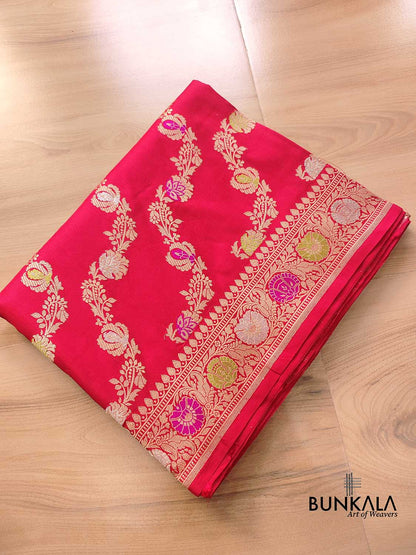 Bridal Red Meenakari Banarasi Pure Katan Silk Handloom Saree