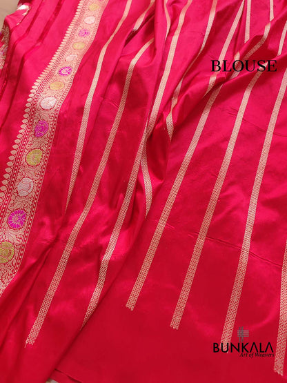 Bridal Red Meenakari Banarasi Pure Katan Silk Handloom Saree