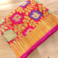 Red Floral Jaal Meenakari Handloom Banarasi Organza Saree