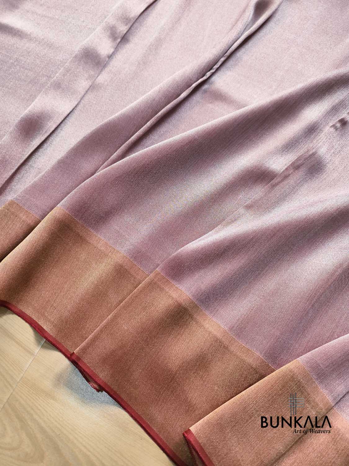 Maroon Red Plain Banarasi Resham Silk Saree