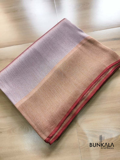 Maroon Red Plain Banarasi Resham Silk Saree