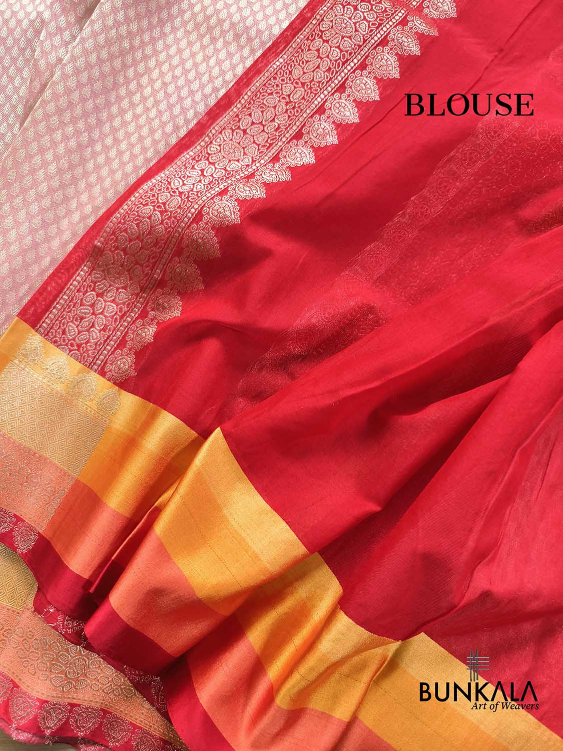 Pastel Pink Brocade Tanchui Kadwa Handweaved Banarasi Pure Katan Silk Saree Contrast Border 