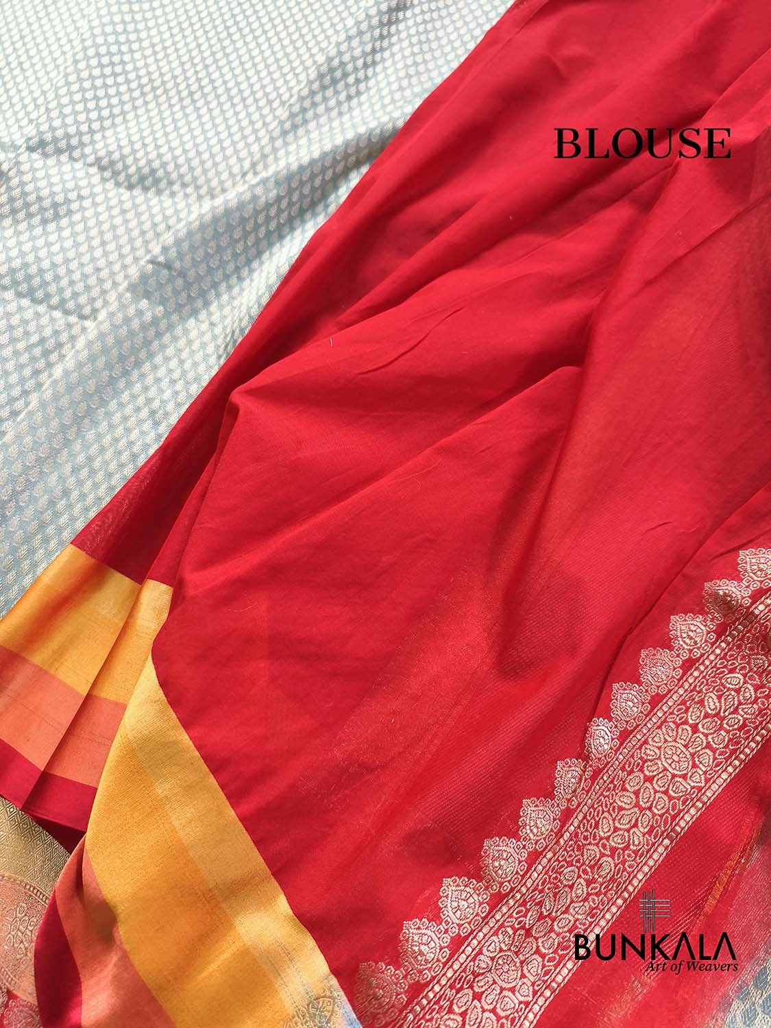 Pastel Blue Brocade Tanchui Kadwa Handweaved Banarasi Pure Katan Silk Saree Contrast Border