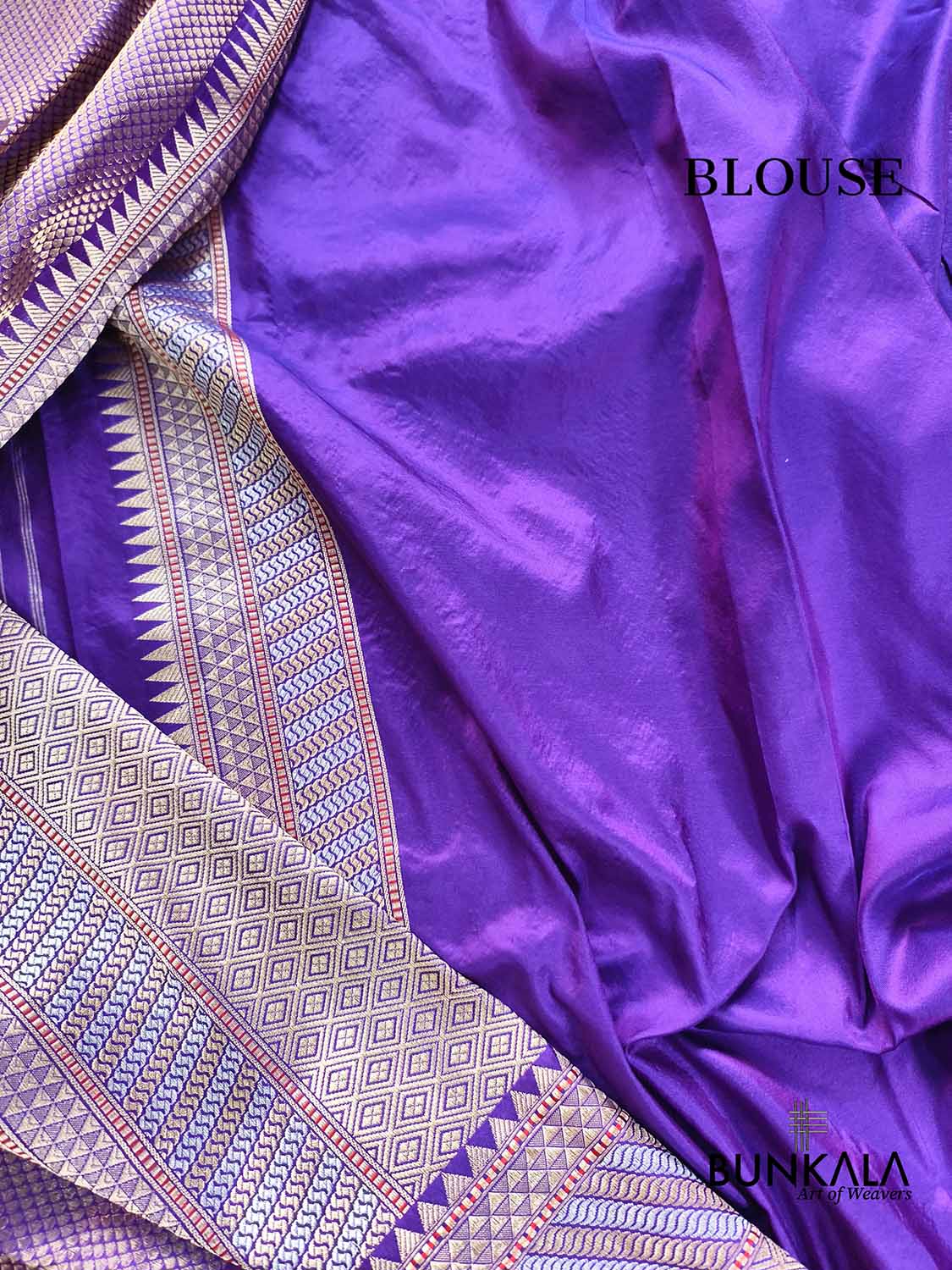 Purple Brocade Tanchui Sona Rupa Kadwa Handloom Banarasi Pure Katan Silk Saree