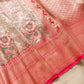 Red Big Floral Brocade Meenakari Banarasi Silk Saree
