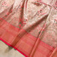 Red Big Floral Brocade Meenakari Banarasi Silk Saree