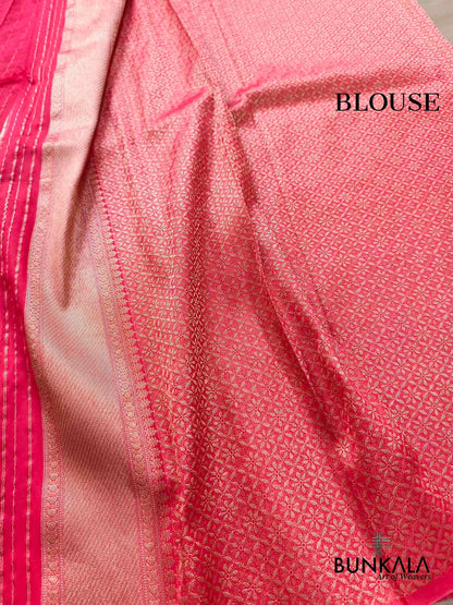 Red Big Floral Brocade Meenakari Banarasi Silk Saree