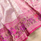 Lavender Geometric Body Floral Meenakari Border Banarasi Silk Saree