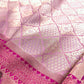 Lavender Geometric Body Floral Meenakari Border Banarasi Silk Saree