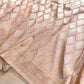 Pastel Peach Geometric Design Sona Rupa Banarasi Organza Silk Saree