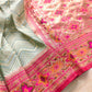 Pastel Green Zig Zag Meenakari Border Banarasi Silk Saree