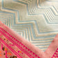 Pastel Green Zig Zag Meenakari Border Banarasi Silk Saree