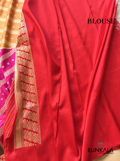 Heritage Ivory Char Ghar Rangkaat Pallu Kadwa Handweaved Banarasi Pure Katan Silk Saree