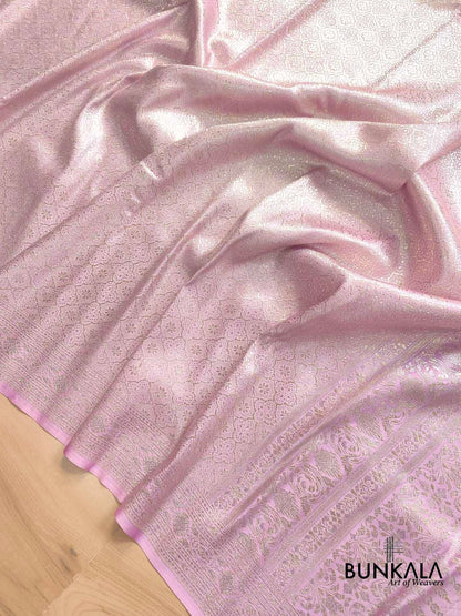 Majestic Plum Lavender Mashru Silk Banarasi Saree