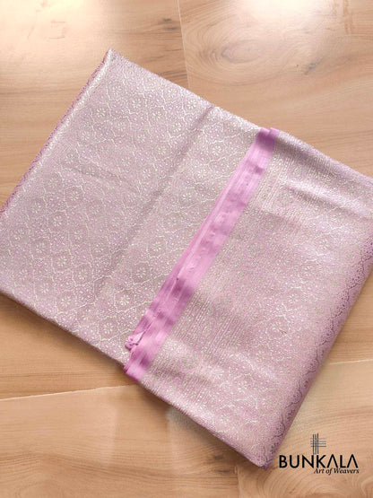 Majestic Plum Lavender Mashru Silk Banarasi Saree
