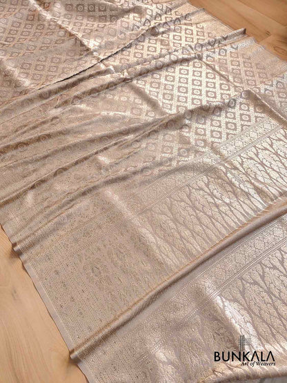 Grey Mashru Silk Banarasi Saree