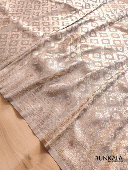 Grey Mashru Silk Banarasi Saree