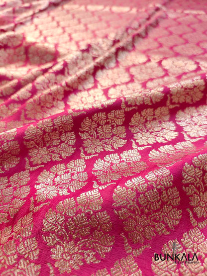 Dark Rani Pink Mashru Silk Banarasi Saree