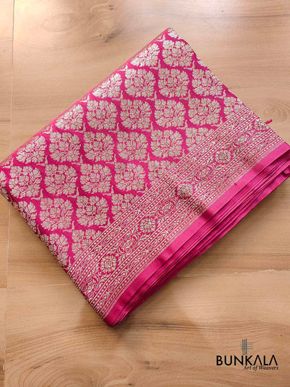 Dark Rani Pink Mashru Silk Banarasi Saree