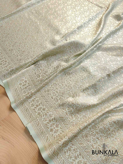 Ice Blue Mashru Silk Banarasi Saree