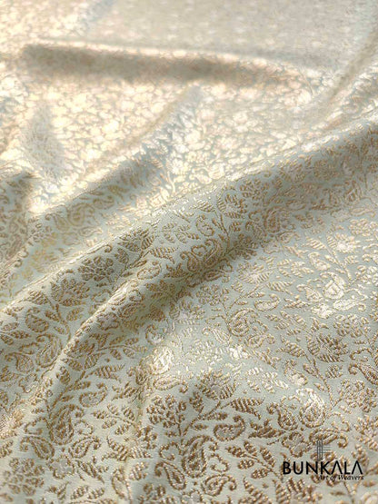 Ice Blue Mashru Silk Banarasi Saree