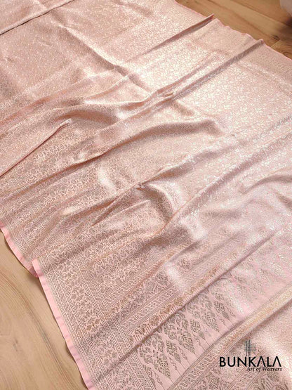 Light Baby Pink Mashru Silk Banarasi Saree